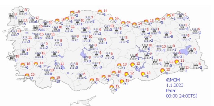 Yeni yılda Marmara Bölgesi'nde yüksek basınç etkili olacak 