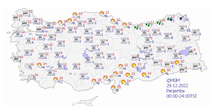 Yeni yılda Marmara Bölgesi'nde yüksek basınç etkili olacak 