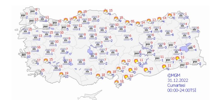 Yeni yılda Marmara Bölgesi'nde yüksek basınç etkili olacak 