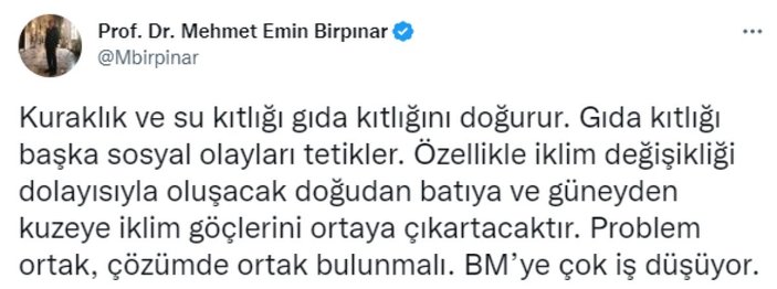 Mehmet Emin Birpınar: Hava olayları çok garipleşti
