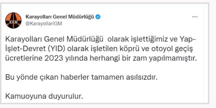 Köprü ve otoyollara zam yapıldı mı? Resmi açıklama geldi!