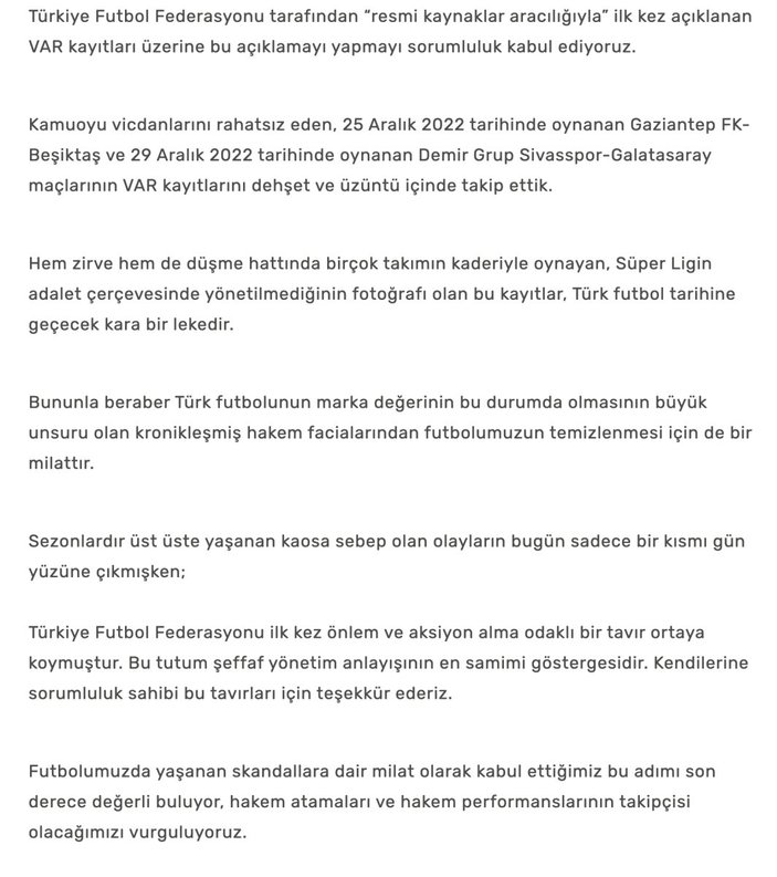 Fenerbahçe: Atılacak adımların takipçisi olacağız
