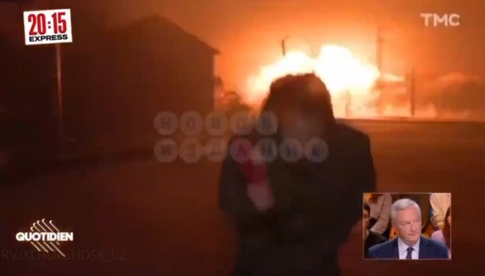 Rusya'nın füze saldırısı, Fransız TV'sinin canlı yayınına yansıdı