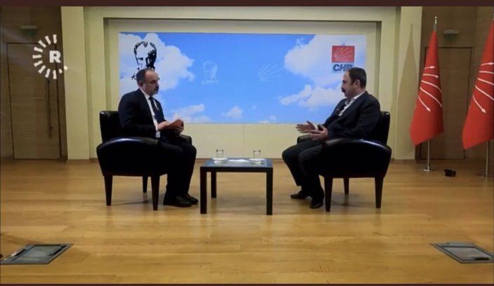 CHP, Rudaw'ın Nuşirevan Elçi röportajında Türk bayraklarını kaldırdı