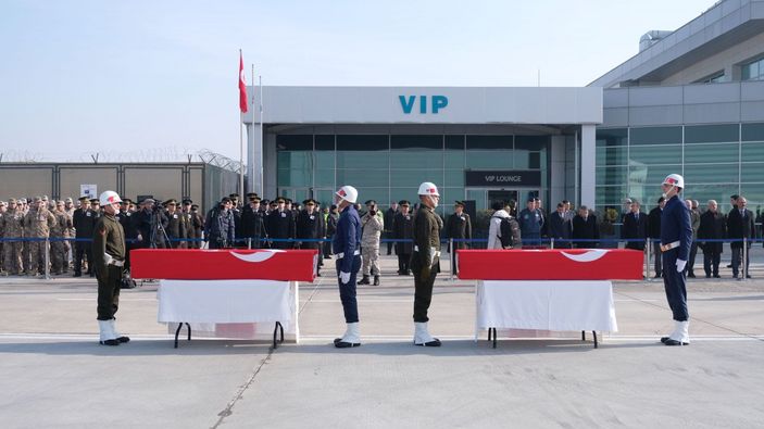 Konya'da kazada şehit olan 2 asker için uğurlama töreni