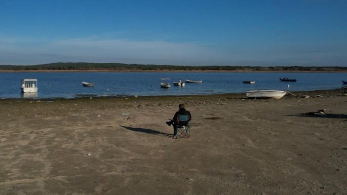 Suların çekildiği Terkos Gölü’nde yürüyüş yapıldı