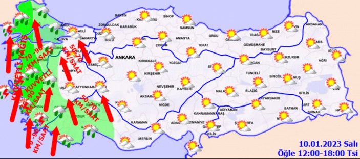 Bugün hava nasıl olacak? 10 OCAK 2023 