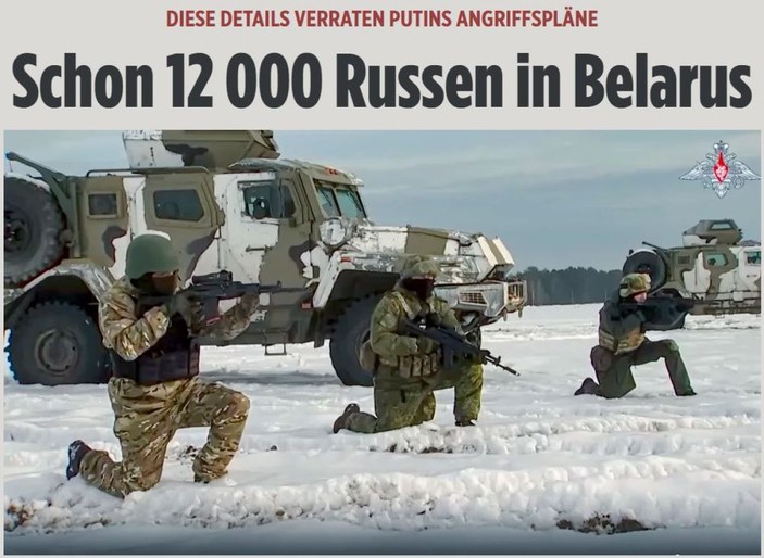 Bild: 12 bin Rus askeri, Ukrayna'ya saldırmak için Belarus'ta