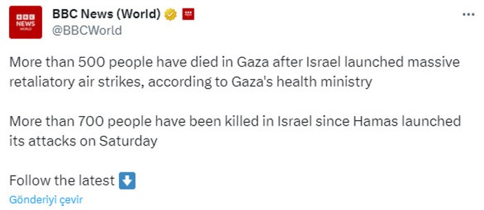 BBC'nin İsrail-Filistin paylaşımı