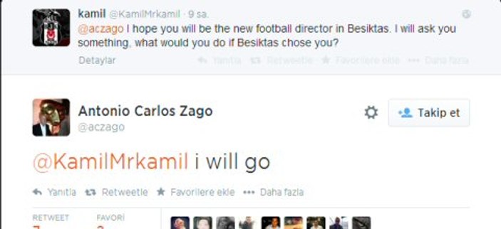 Zago Beşiktaş'tan görev bekliyor