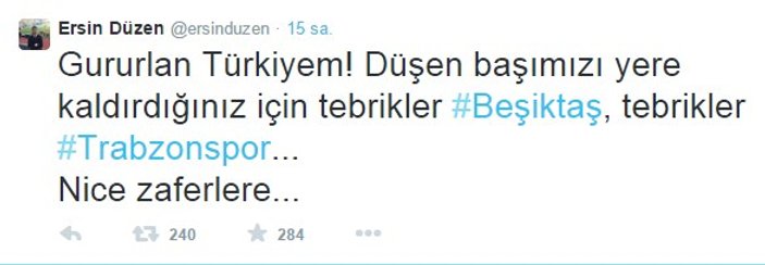 Ersin Düzen'den Galatasaraylıları kızdıracak tweet