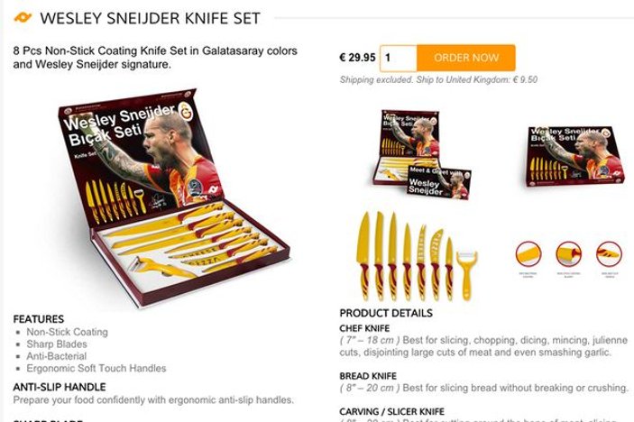 Wesley Sneijder'in bıçak seti olay oldu