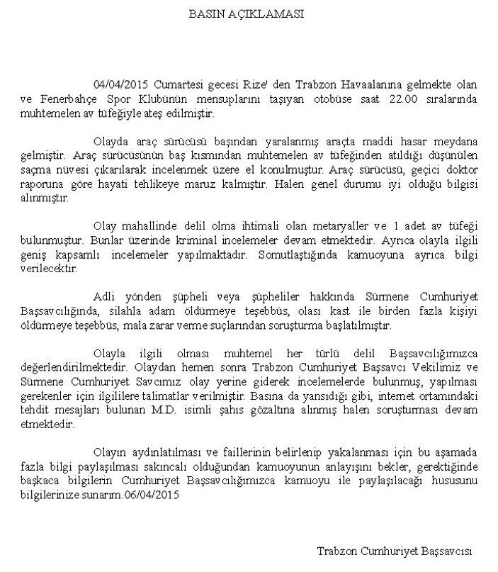 Trabzon Cumhuriyet Başsavcılığı soruşturma başlattı