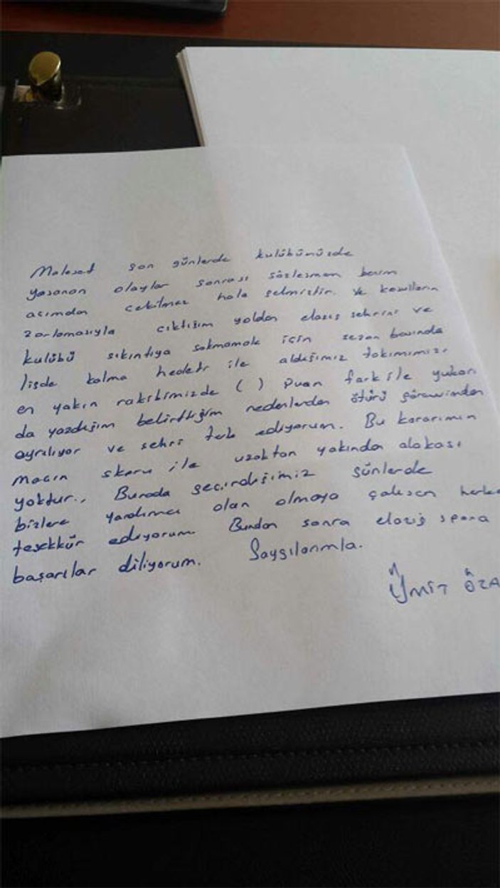 Elazığspor'da Ümit Özat istifa etti