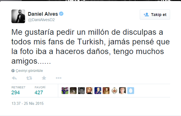 Dani Alves özür diledi