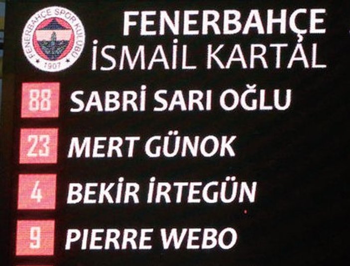 Mersin'deki skorborda göre Sabri Sarıoğlu Fenerbahçe'de