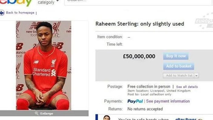 Liverpool taraftarı Sterling'i internetten satışa çıkardı