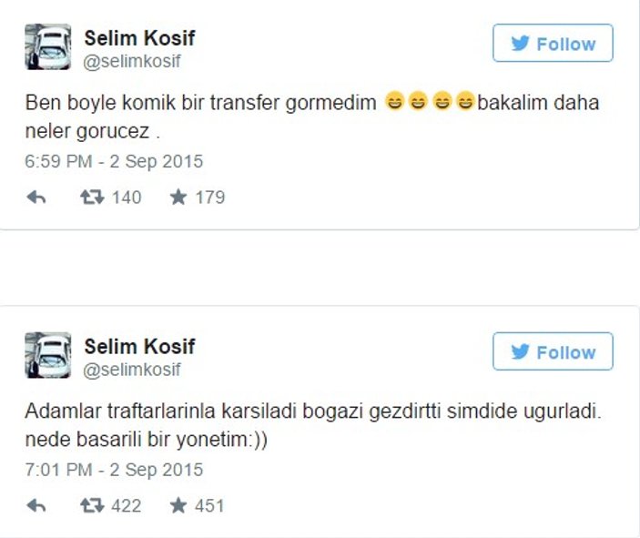 Selim Kosif: Böyle komik transfer görmedim