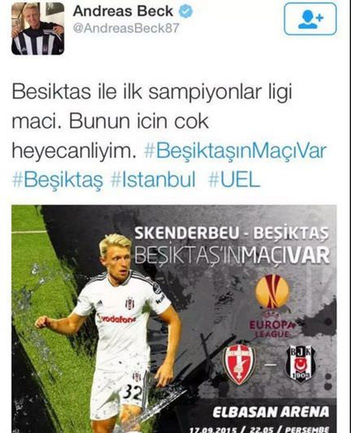 Adreas Beck'ten güldüren Şampiyonlar Ligi tweeti