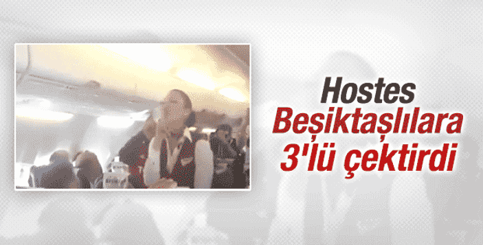 Beşiktaşlı taraftarlar hostesi çoşturdu - İZLE