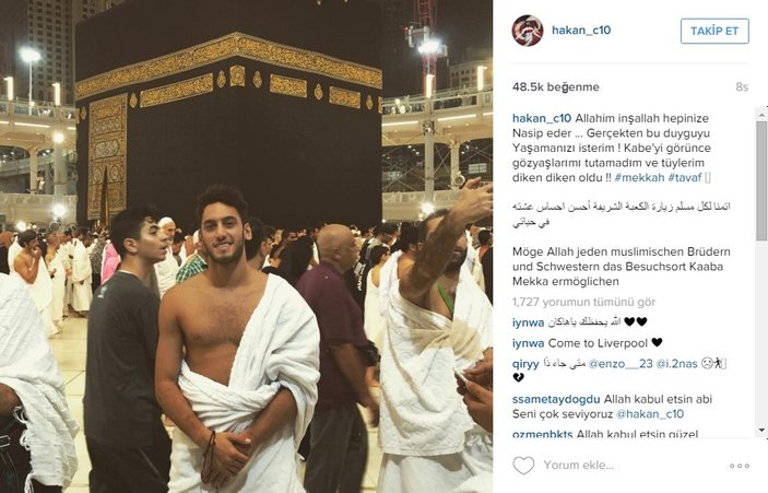 Hakan Çalhanoğlu: Kabe'yi görünce gözyaşlarımı tutamadım