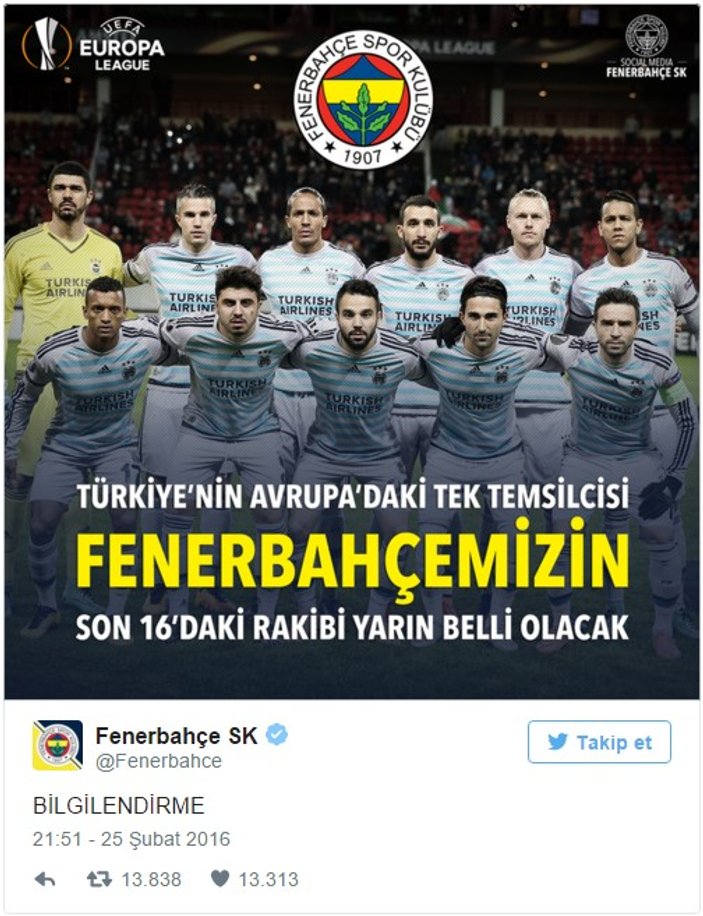 Fenerbahçe'den Galatasaraylıları çıldırtan paylaşım