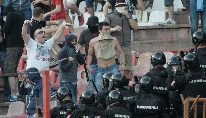 Kızılyıldız-Partizan derbisinde olaylar