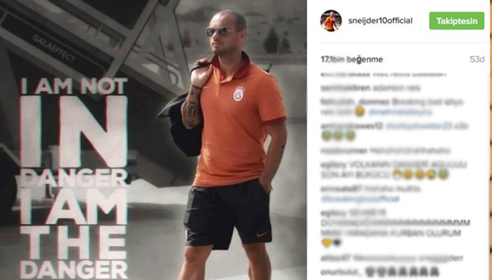 Sneijder: Tehlikede değilim tehlike benim