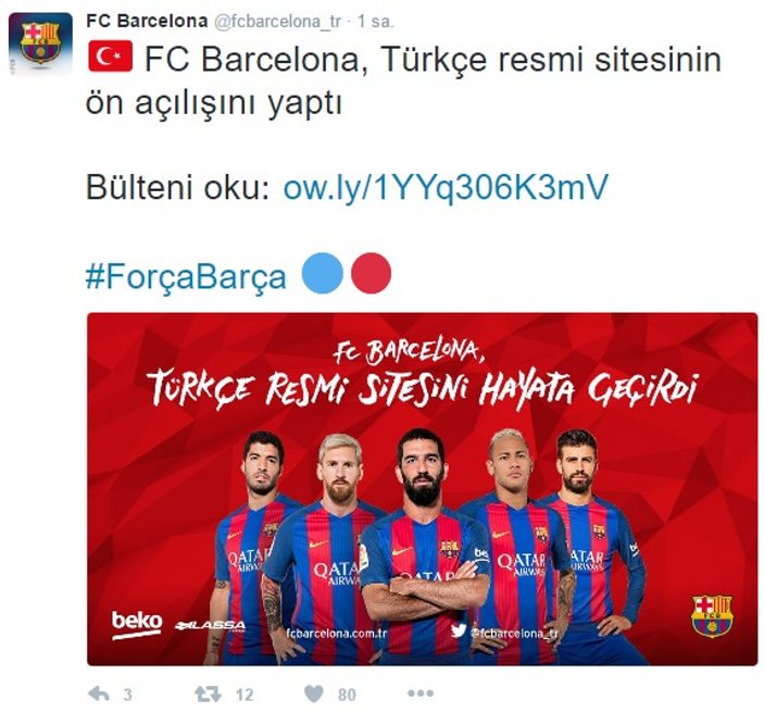 Barcelona Türkçe resmi sitesini açtı