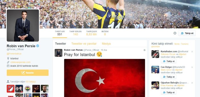 Dünyada Ronaldo Türkiye'de Persie sosyal medyada zirvede