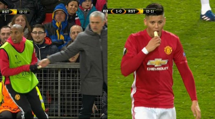 Mourinho maç sırasında oyuncusuna muz yedirdi
