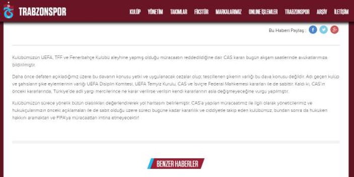 Trabzonspor: FIFA’ya başvuracağız