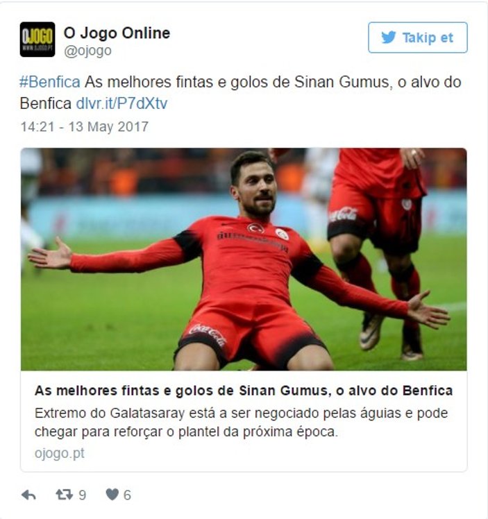 Sinan Gümüş'e Benfica talip oldu