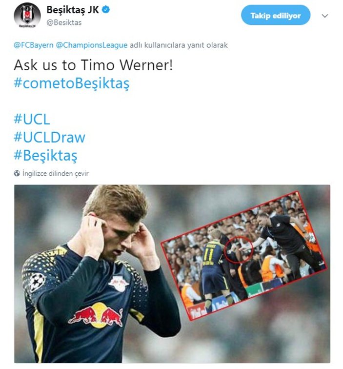 Beşiktaş'tan Bayern'e Werner'li cevap