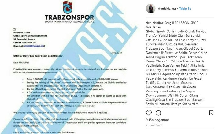 Trabzonspor Remy'i transfer ediyor