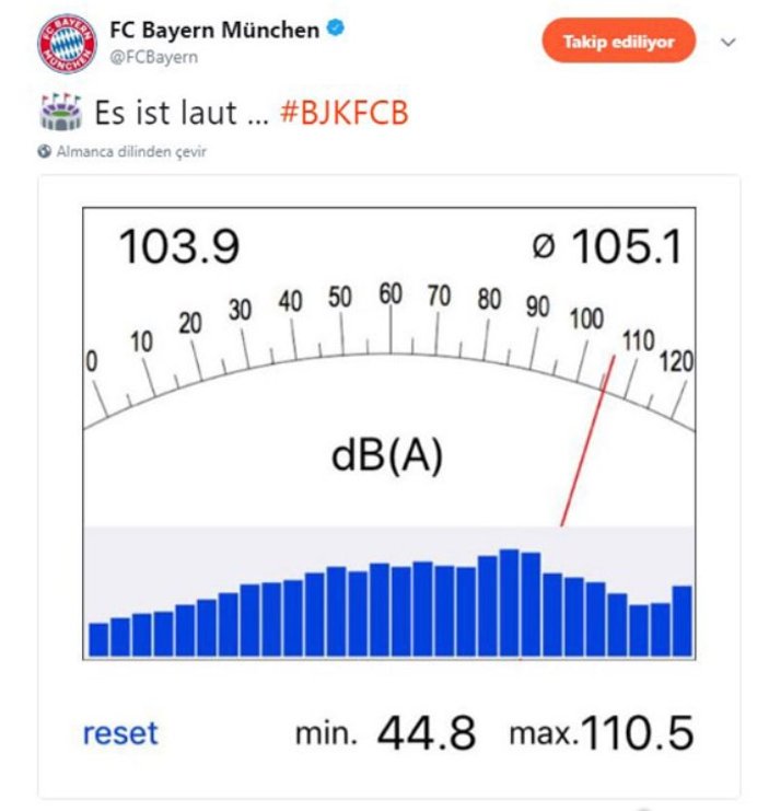 Bayern'den 'Gürültü Çok Yüksek' paylaşımı