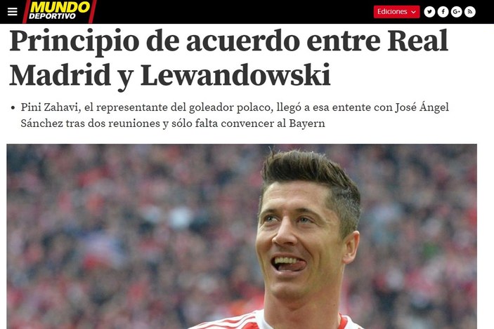 Real Madrid, Lewandowski'yle anlaştı