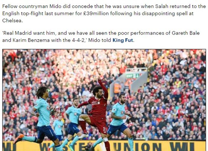 Mido: Salah, Real Madrid'e gitmeye hazır