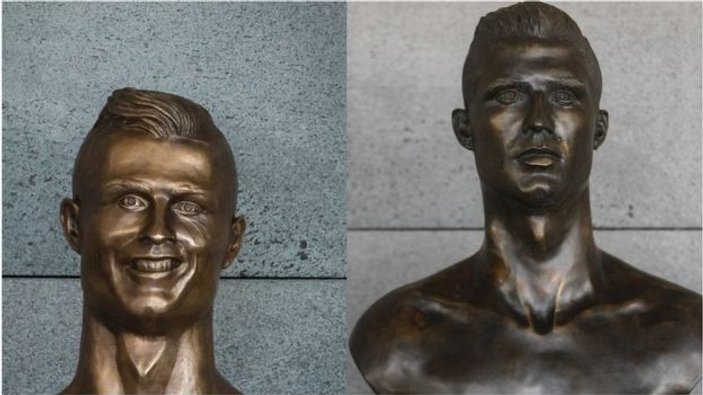 Ronaldo'nun büstünü değiştirdiler