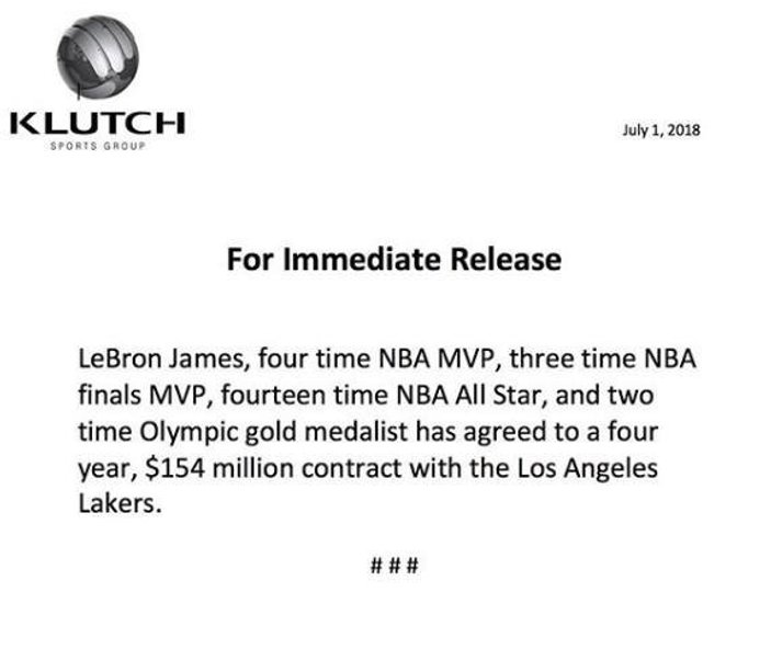 LeBron James Lakers'a gitti