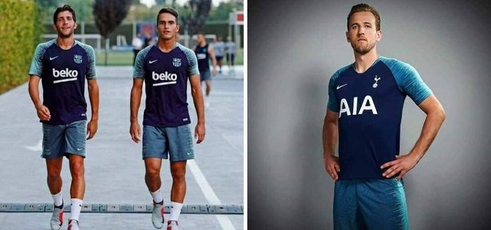 Nike'ın Barcelona ve Tottenham formaları aynı