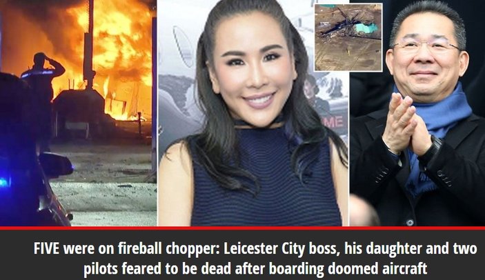 İngiliz kulübü Leicester'in sahibinin helikopteri düştü