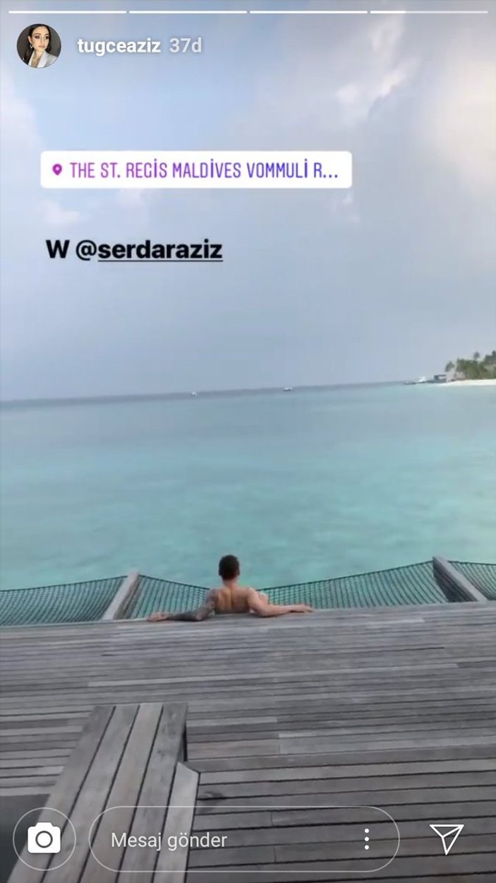 Serdar Aziz Maldivler'de tatilde