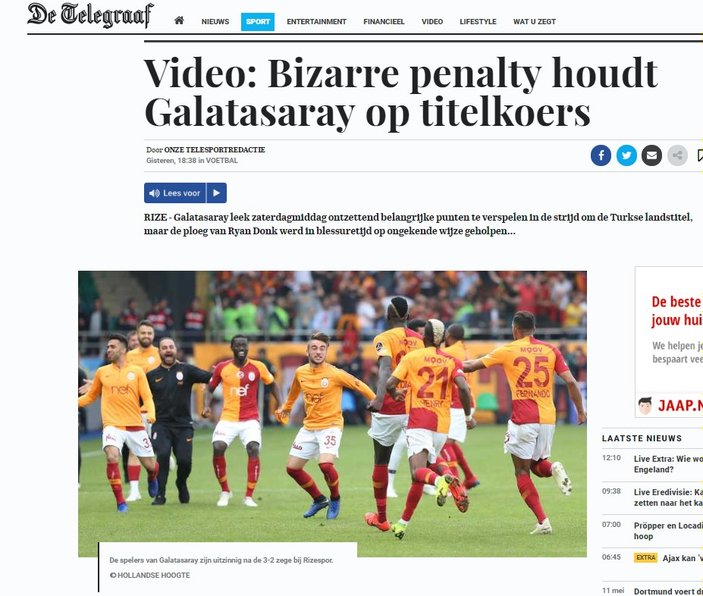Hollanda basını: G.Saray olağan dışı penaltıyla kazandı