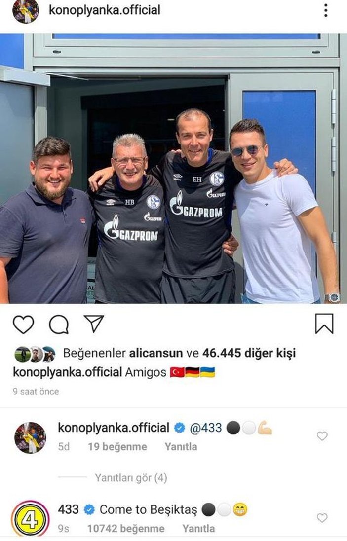 Konoplyanka'dan Beşiktaş mesajı