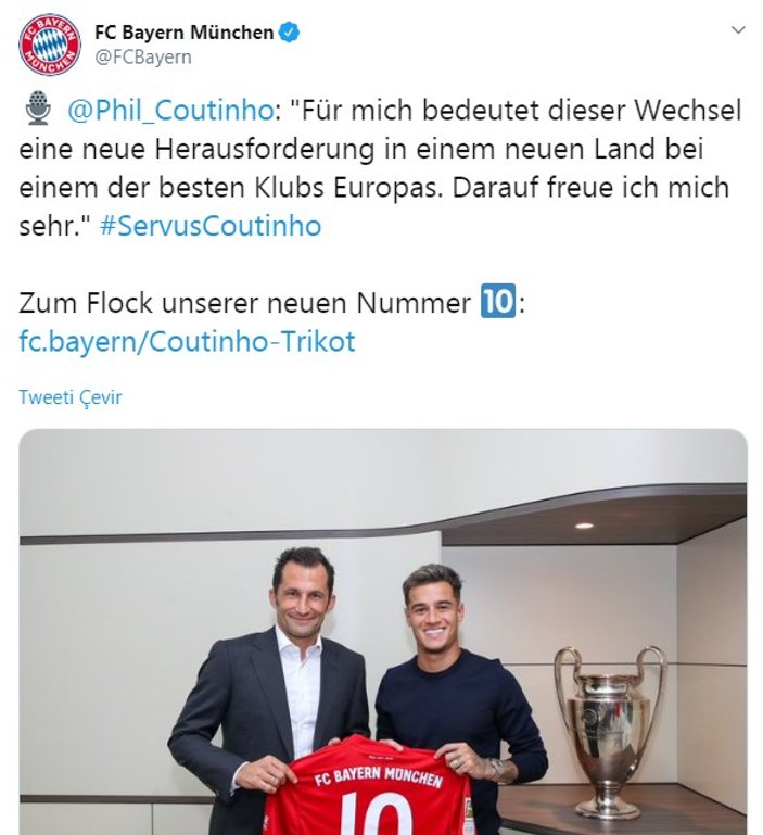 Coutinho resmen Bayern Münih'te