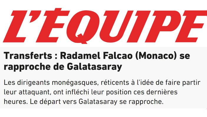 Monaco, Falcao'nun gidişine onay verdi
