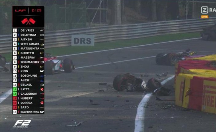 F2’de büyük kaza sonrası yarış iptal oldu
