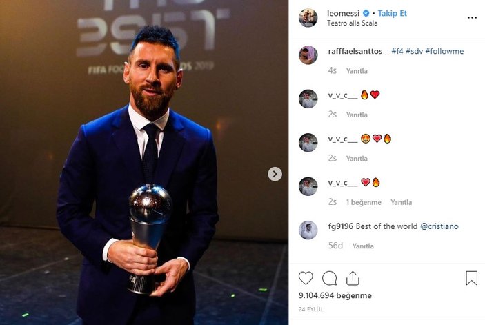 Instagram'da Ronaldo Messi'den çok kazandı
