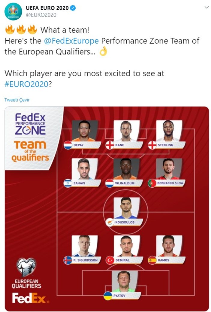 Merih Demiral, EURO 2020'nin en iyileri arasında